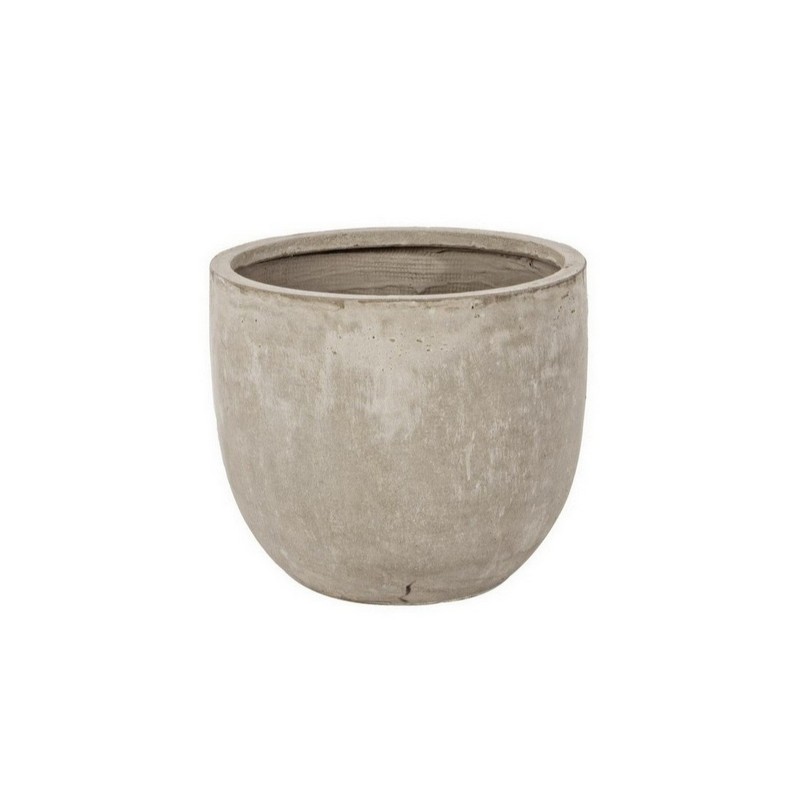 Vaso in argilla e fibra di vetro da esterno con foro di drenaggio, color sabbia